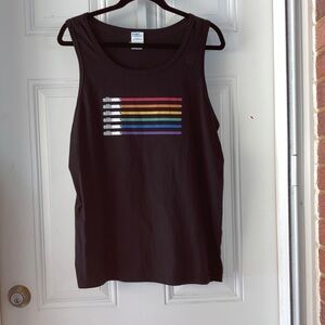 STAR WARS Lightsabers Rainbow Flag Logo Black RAINBOW Tank Top Womens Medium
